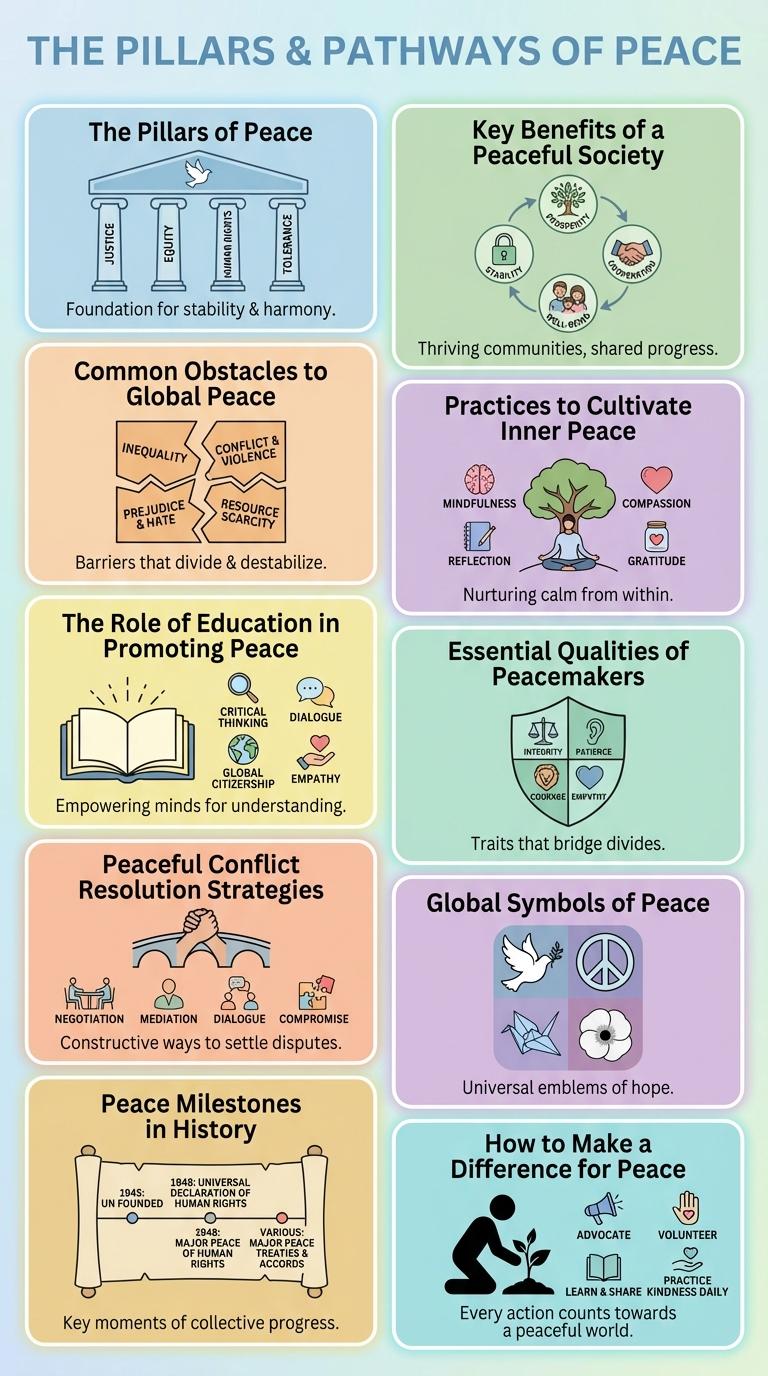 Infographic About Peace: Visualizing Pathways to Harmony and Understanding
