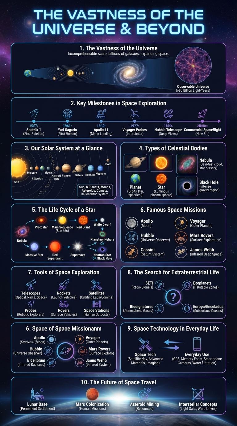 Infographic About Space: Key Facts and Fascinating Discoveries