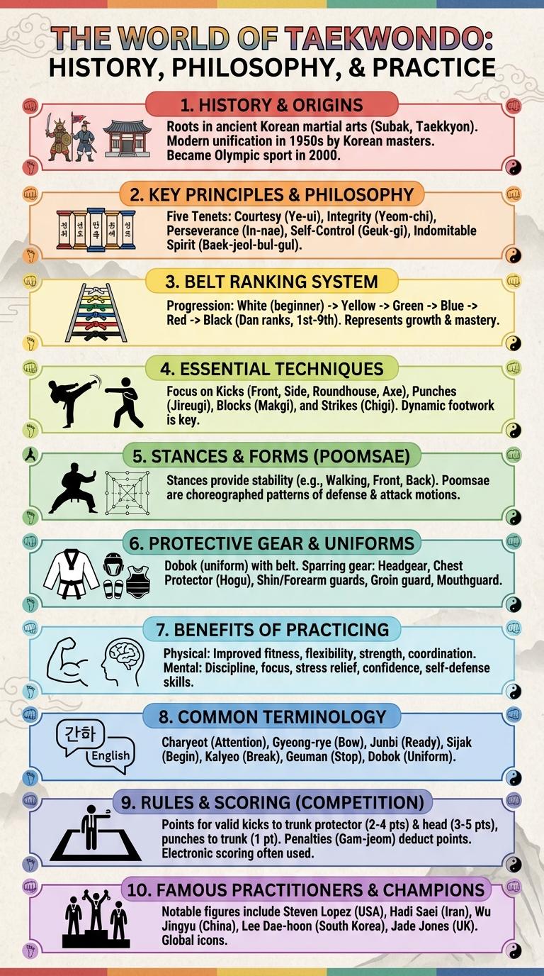 Taekwondo Infographic: Key Facts and Techniques
