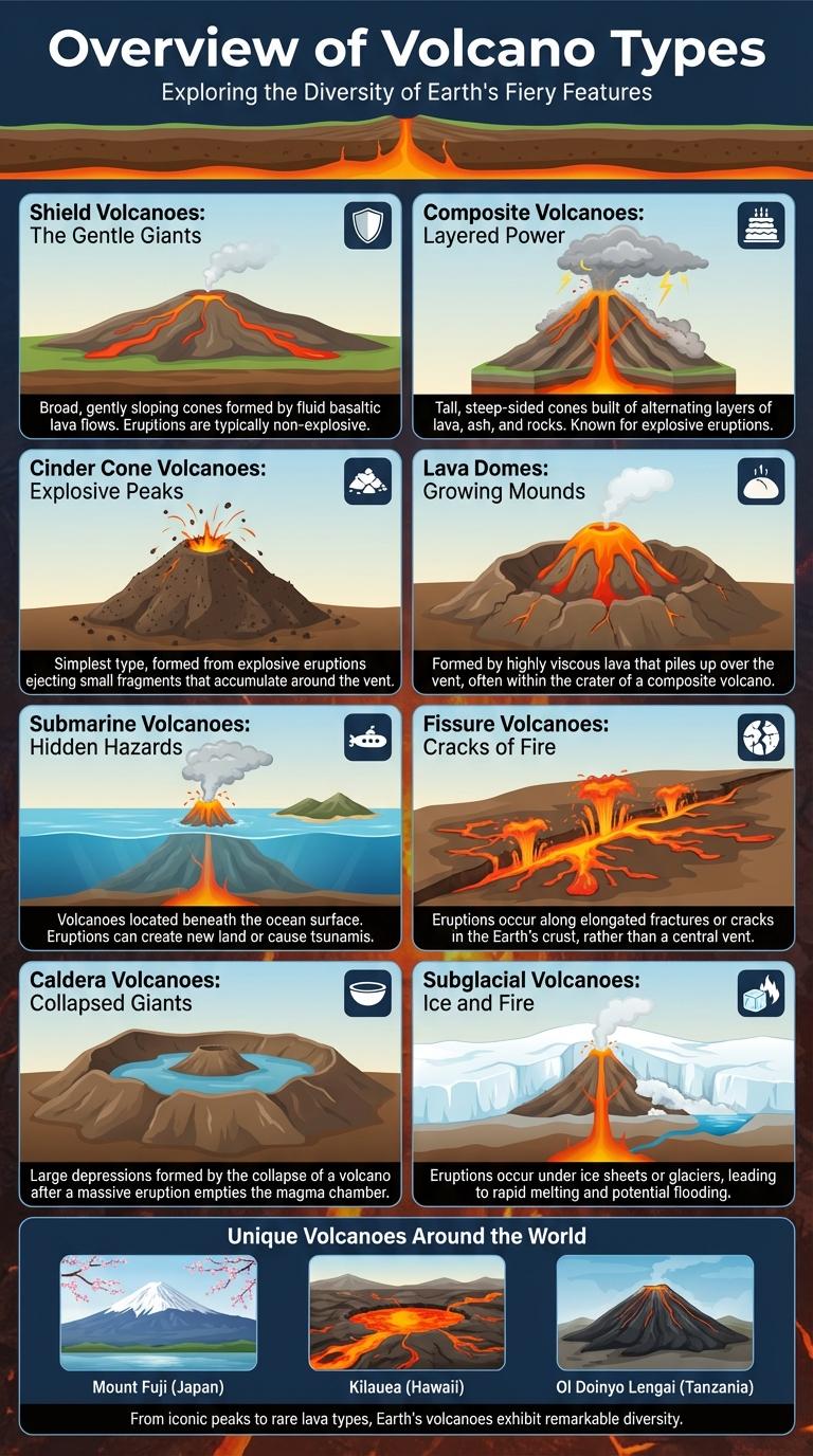 Infographic on the Different Types of Volcanoes