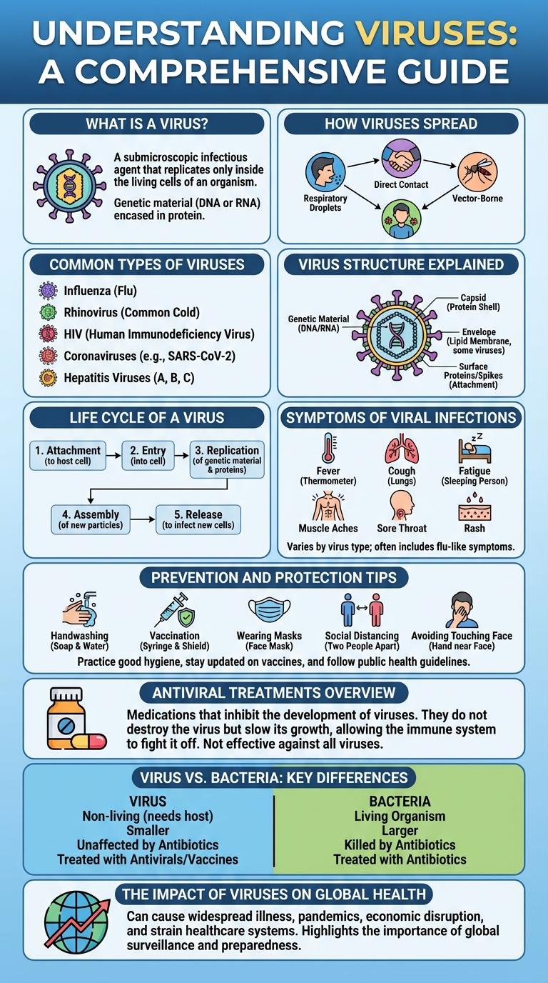 Informative Infographic on Viruses: Types, Transmission, and Prevention