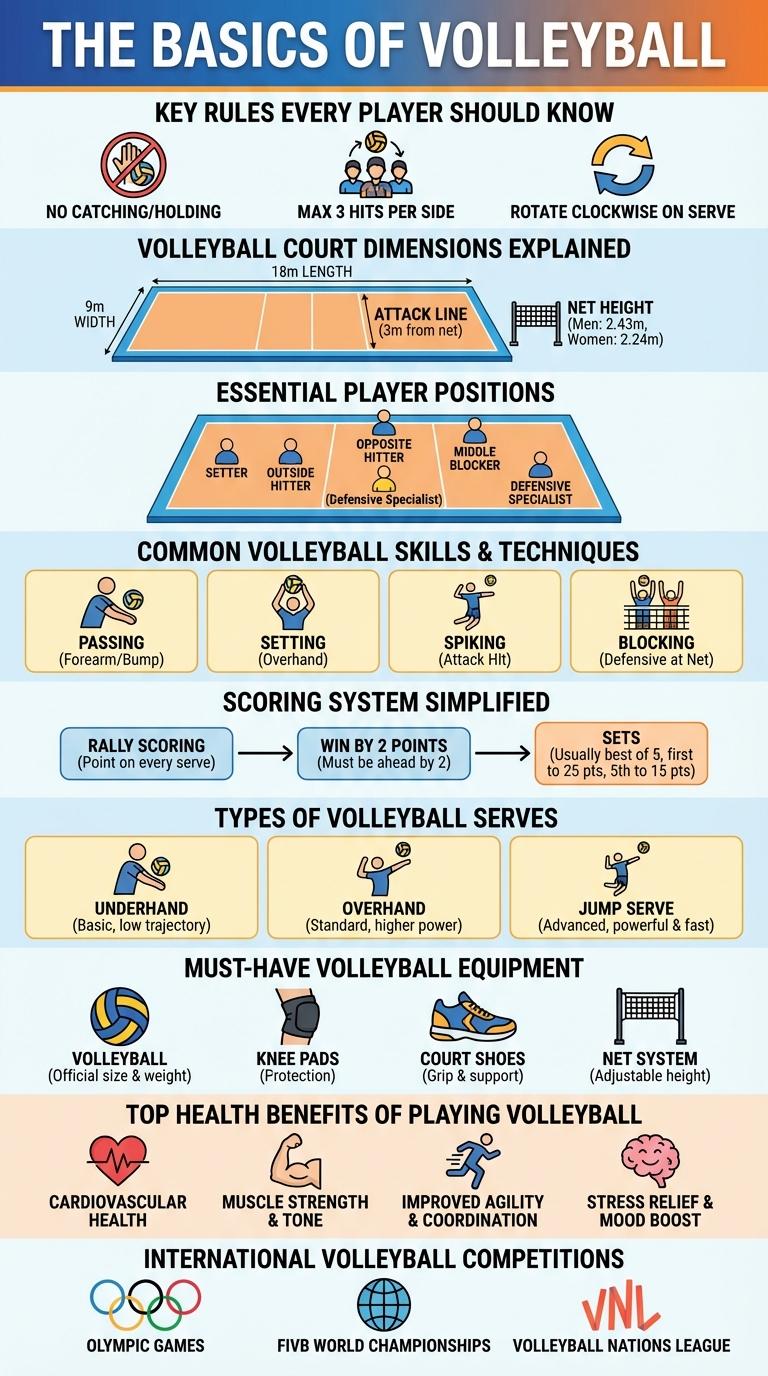 Infographic About Volleyball: Key Facts and Rules