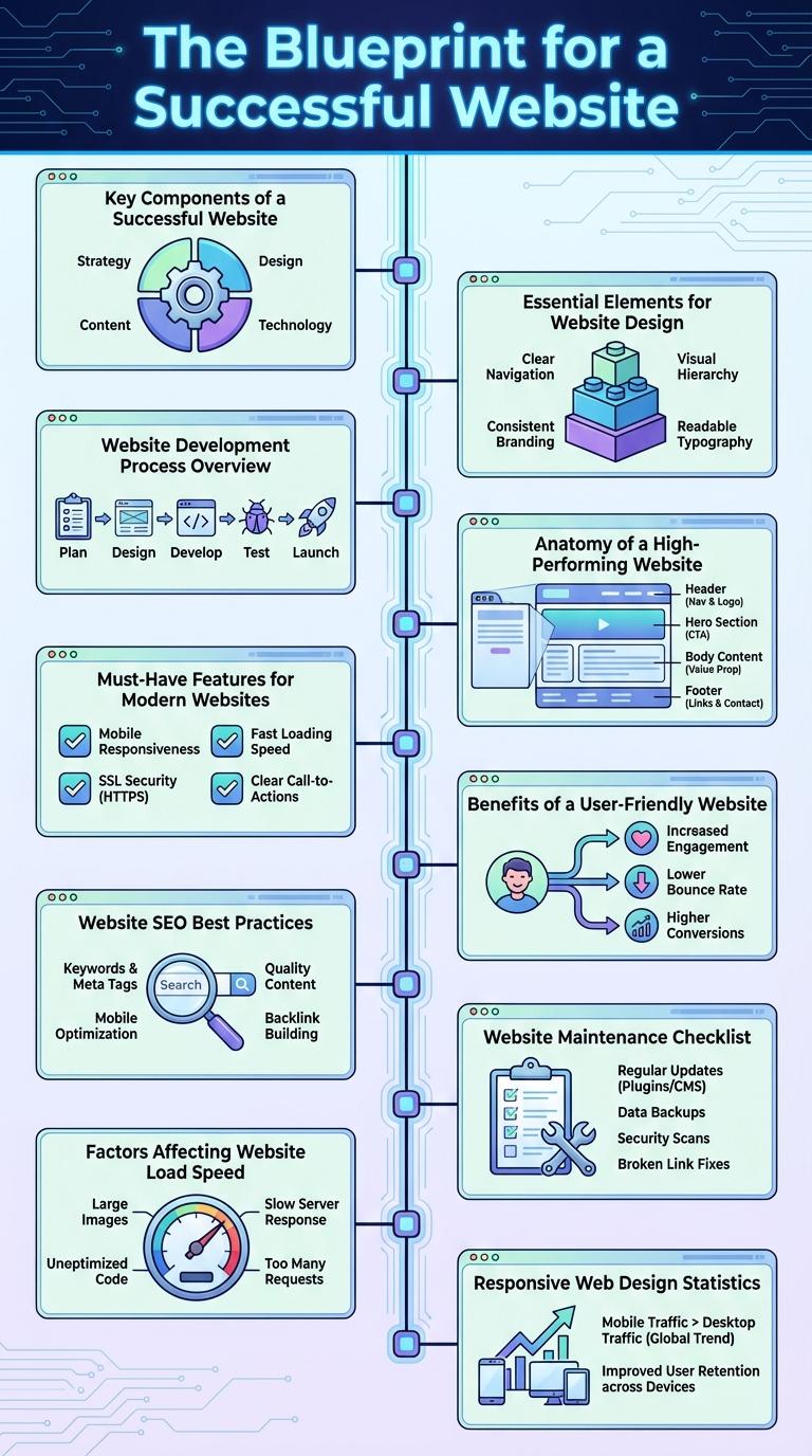 Infographic About Websites: Key Elements and Best Practices