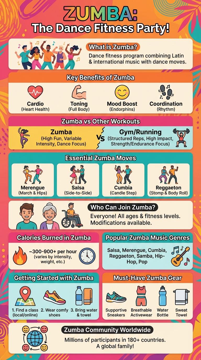 Zumba Infographic: Benefits, Basics, and Tips for Beginners